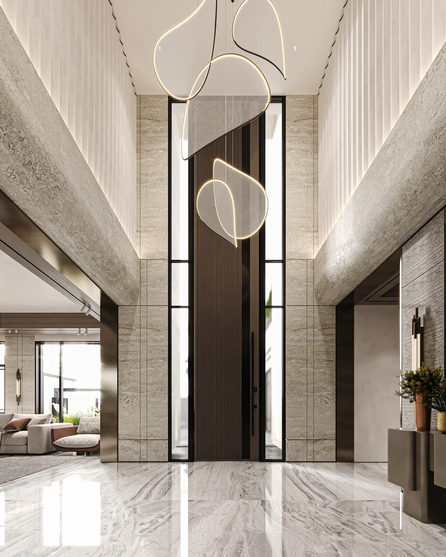 Al Rihab Residence: Double-Height Hall