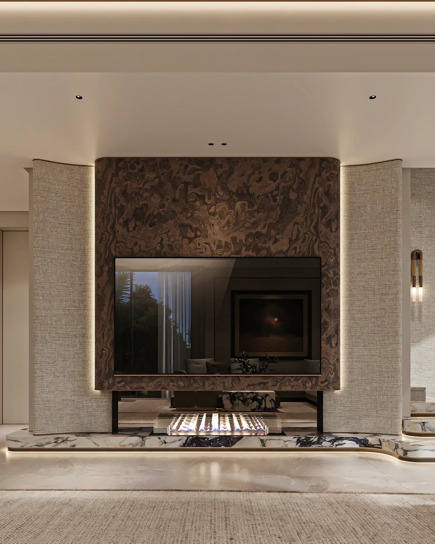 The Narjis Residence: Living Room, view 1 of 4