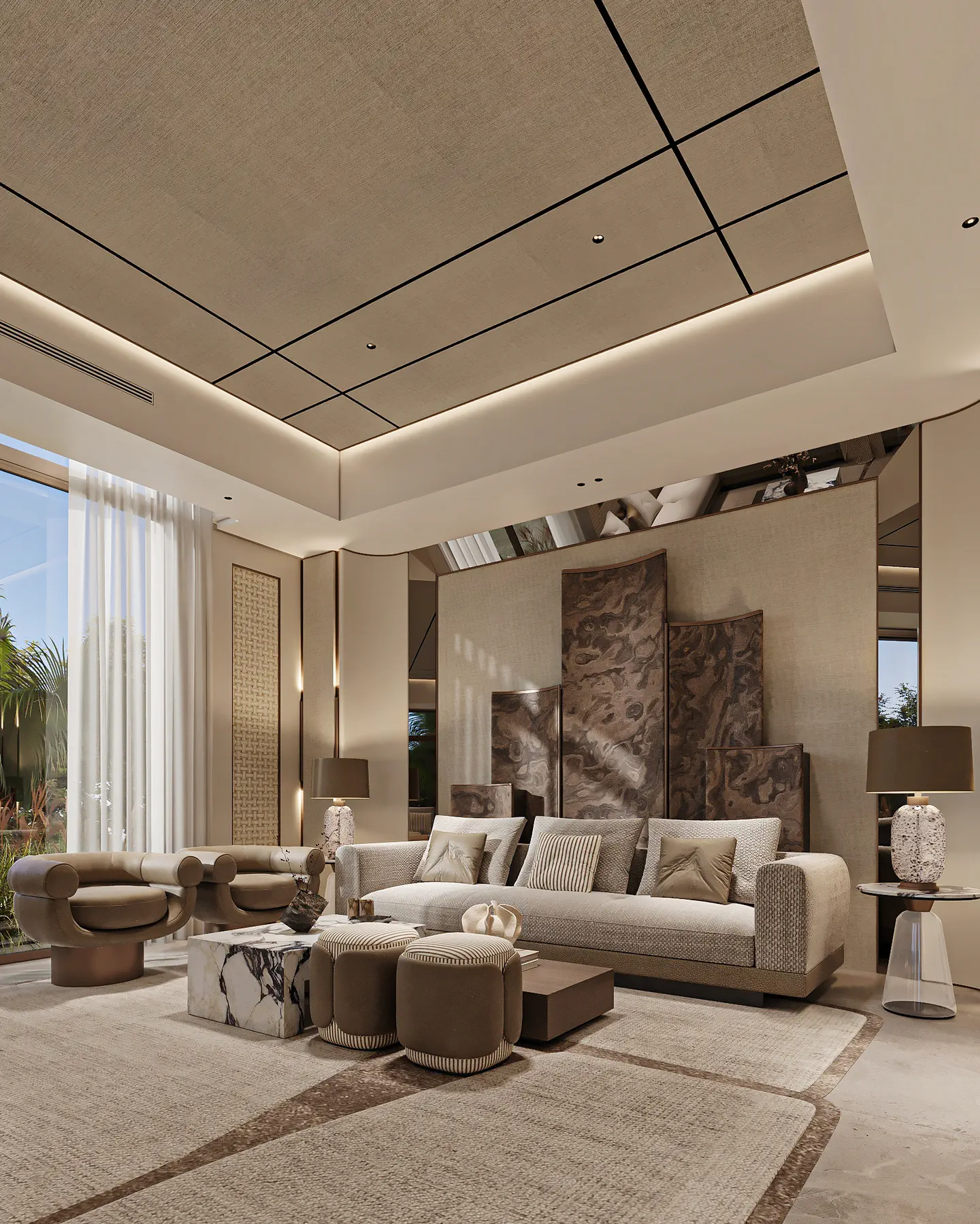 The Narjis Residence: Living Room, view 2 of 4