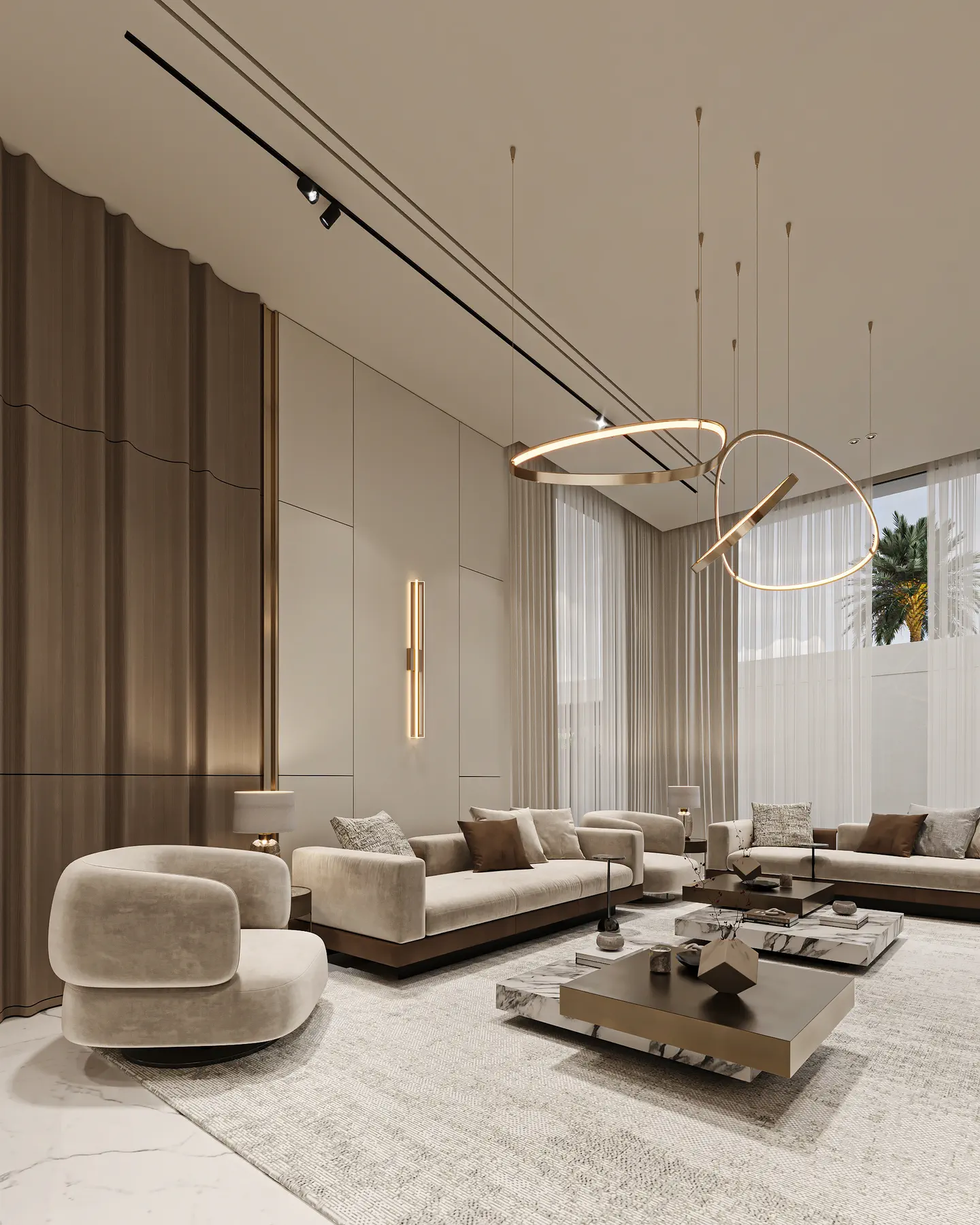 Dubai Hills Villa: Living Room, view 2 of 2