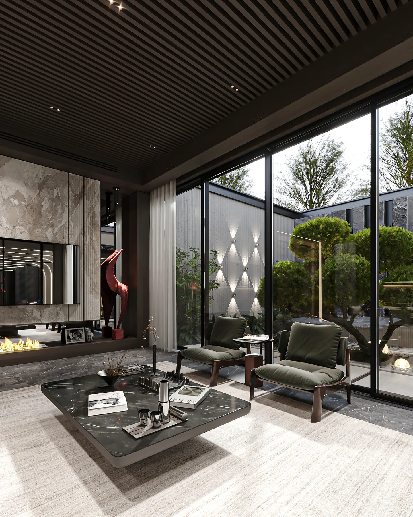 Al-Kthiri Residence: Majlis & Fireplace Lounge, view 2 of 2