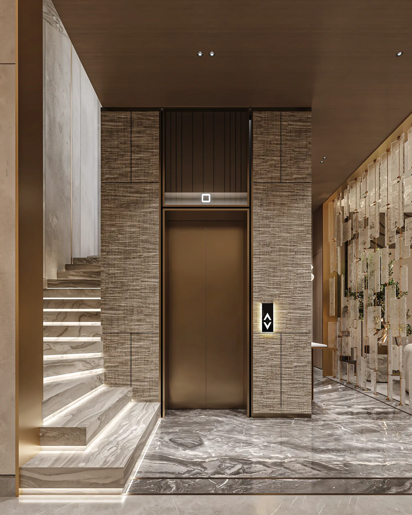 Kuwait Residence: Staircase & Lift Lobby