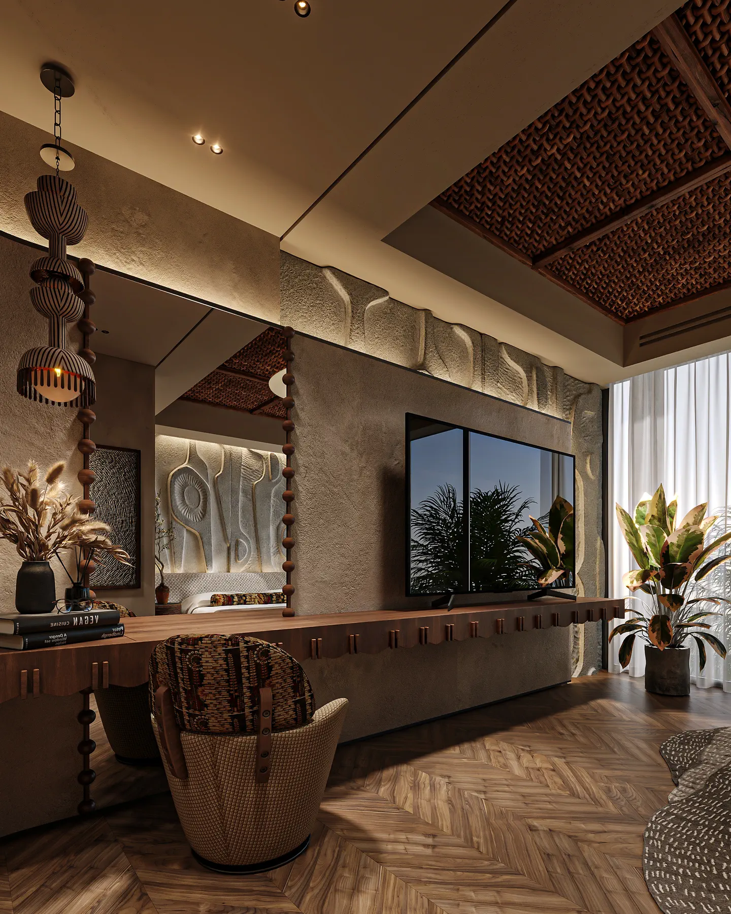 Phuket Guest Suite: Desk & Media Wall